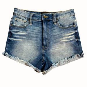 Kendall + Kylie, Women’s, High Rise, Distressed, Denim, Jean Shorts.